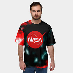 Футболка оверсайз мужская NASA космос краски, цвет: 3D-принт — фото 2