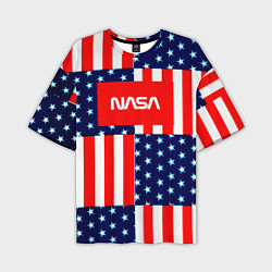 Футболка оверсайз мужская NASA usa space logo, цвет: 3D-принт