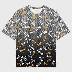 Футболка оверсайз мужская Стрекозы поверх графики, цвет: 3D-принт