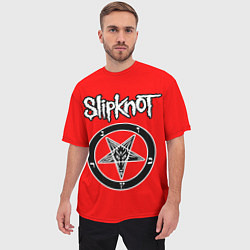 Футболка оверсайз мужская Slipknot пентаграмма, цвет: 3D-принт — фото 2
