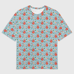 Футболка оверсайз мужская Новогодние медвежата с подарками, цвет: 3D-принт