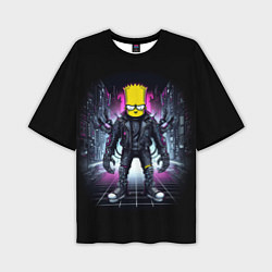 Мужская футболка оверсайз Cool Bart Simpson - cyberpunk - ai art