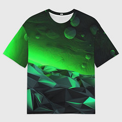 Футболка оверсайз мужская Абстрактное эхо зелени, цвет: 3D-принт