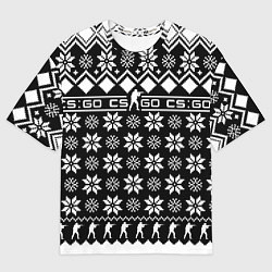 Футболка оверсайз мужская CS GO christmas sweater, цвет: 3D-принт
