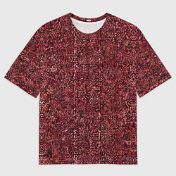 Мужская футболка оверсайз Чёрные и красные мазки