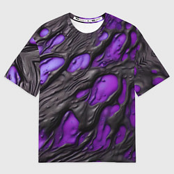 Футболка оверсайз мужская Фиолетовая текучая субстанция, цвет: 3D-принт