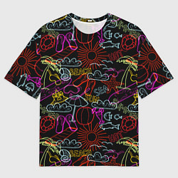 Мужская футболка оверсайз Beach pattern
