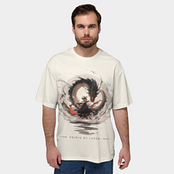 Футболка оверсайз мужская Дева и дракон, цвет: 3D-принт — фото 2