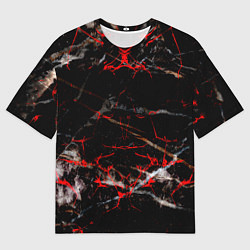 Футболка оверсайз мужская Красные узоры, цвет: 3D-принт