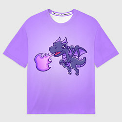 Футболка оверсайз мужская Милый огнедышащий дракончик, цвет: 3D-принт