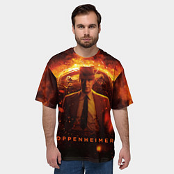 Футболка оверсайз мужская Роберт Оппенгеймер и бомба, цвет: 3D-принт — фото 2