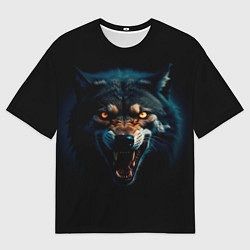 Футболка оверсайз мужская Волк хищник, цвет: 3D-принт