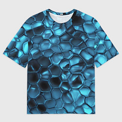 Мужская футболка оверсайз Синее стекло