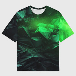 Мужская футболка оверсайз Глубина зеленого абстракции
