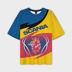 Футболка оверсайз мужская Scania logo, цвет: 3D-принт