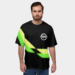 Футболка оверсайз мужская Nissan logo brend auto, цвет: 3D-принт — фото 2