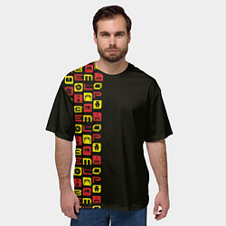 Футболка оверсайз мужская Протекторный след лого, цвет: 3D-принт — фото 2