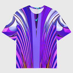 Футболка оверсайз мужская Фиолетовые линии и полосы, цвет: 3D-принт