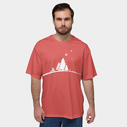 Футболка оверсайз мужская Minimalistic Christmas, цвет: 3D-принт — фото 2