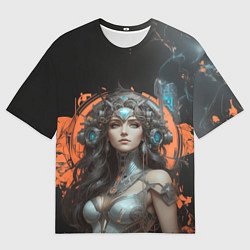 Футболка оверсайз мужская Кибернетическая волшебница, цвет: 3D-принт