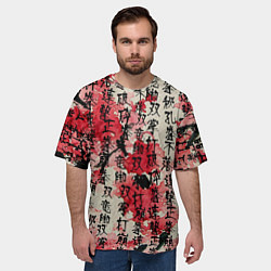 Футболка оверсайз мужская Японский стиль паттерны, цвет: 3D-принт — фото 2