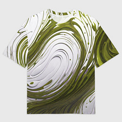 Мужская футболка оверсайз Бело-зеленая краска