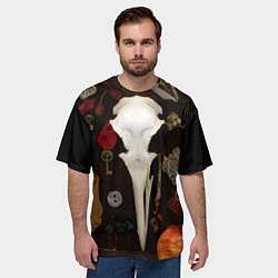 Футболка оверсайз мужская Череп и физалис over, цвет: 3D-принт — фото 2