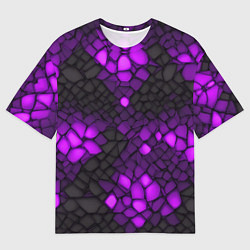Мужская футболка оверсайз Фиолетовый трескающийся камень