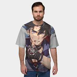 Футболка оверсайз мужская Genshin Impact Ризли, цвет: 3D-принт — фото 2