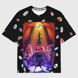 Мужская футболка оверсайз Pomni looking for exit the Amazing Digital Circus