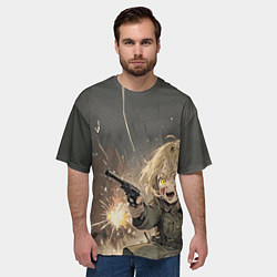 Футболка оверсайз мужская Девушка с пистолетом, цвет: 3D-принт — фото 2