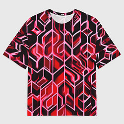 Футболка оверсайз мужская Красный узор, цвет: 3D-принт