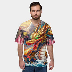 Футболка оверсайз мужская Dragon tattoo - irezumi, цвет: 3D-принт — фото 2