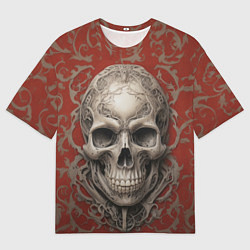 Футболка оверсайз мужская Витиеватый череп, цвет: 3D-принт