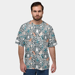 Футболка оверсайз мужская Дикий тропический ягуар, цвет: 3D-принт — фото 2