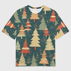Футболка оверсайз мужская Елки новый год, цвет: 3D-принт