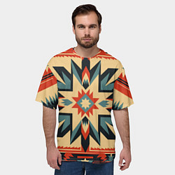 Футболка оверсайз мужская Орнамент в стиле американских индейцев, цвет: 3D-принт — фото 2