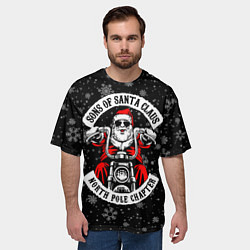 Футболка оверсайз мужская Sons of Santa Claus north pole chapter, цвет: 3D-принт — фото 2