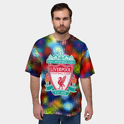 Футболка оверсайз мужская Liverpool все logo неон, цвет: 3D-принт — фото 2