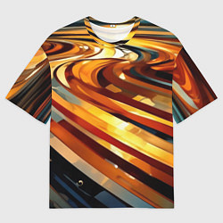 Мужская футболка оверсайз Абстрактная дорога