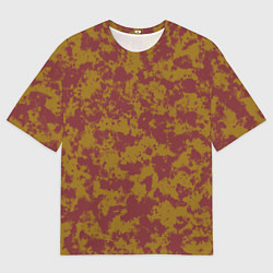 Футболка оверсайз мужская Бордово-горчичные пятна, цвет: 3D-принт