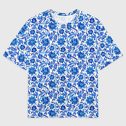 Мужская футболка оверсайз Гжель классика