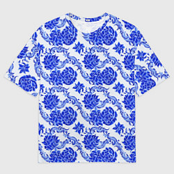 Мужская футболка оверсайз Гжель классика