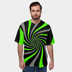 Футболка оверсайз мужская Чёрные щупальца и лаймовые жгуты, цвет: 3D-принт — фото 2