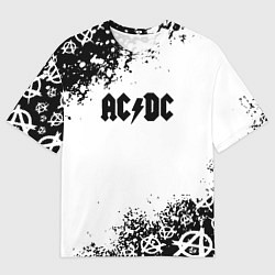 Футболка оверсайз мужская AC DC anarchy rock, цвет: 3D-принт
