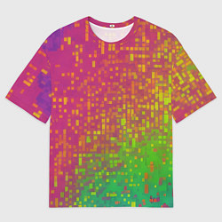 Мужская футболка оверсайз Разноцветные пиксели