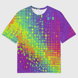 Мужская футболка оверсайз Разноцветные пиксели