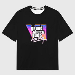 Футболка оверсайз мужская Gta 6 vice city logo, цвет: 3D-принт