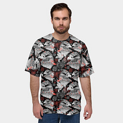 Футболка оверсайз мужская Портреты орлов, цвет: 3D-принт — фото 2