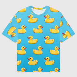 Мужская футболка оверсайз Желтые резиновые уточки для ванны